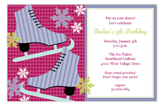 Celebrate and Winter Skate Party Invitations