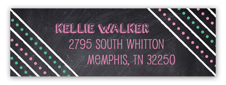 Chalkboard Grad Girl Return Address Labels