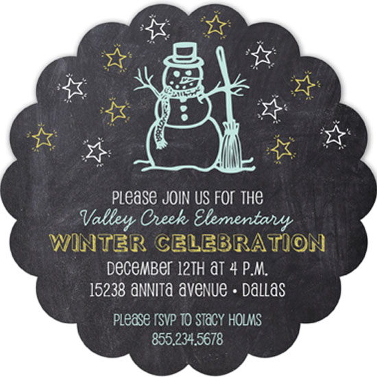 Chalkboard Snowman Invitation