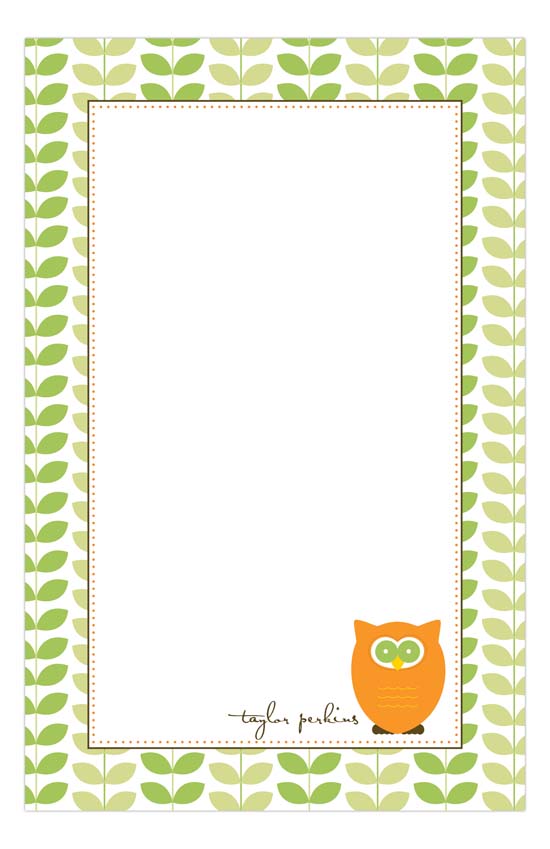 Charming Owl Notepad