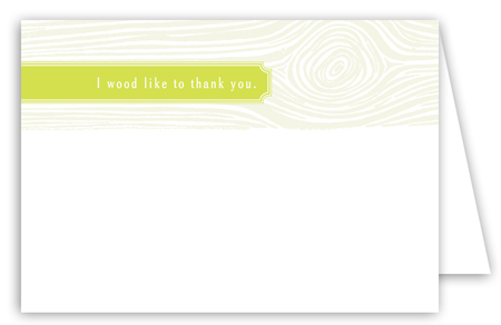 Chartreuse Woodgrain Note Card