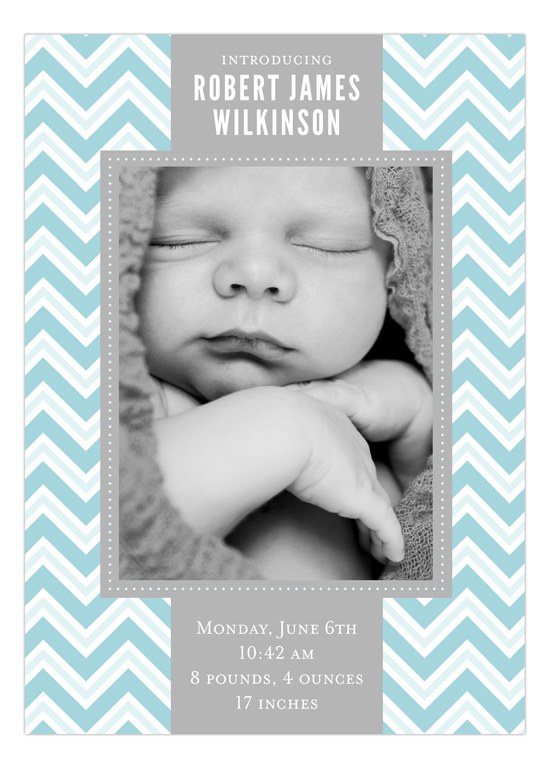 Chevron Greeting Boy Photo Card