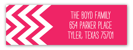 Chevron Pink Address Label