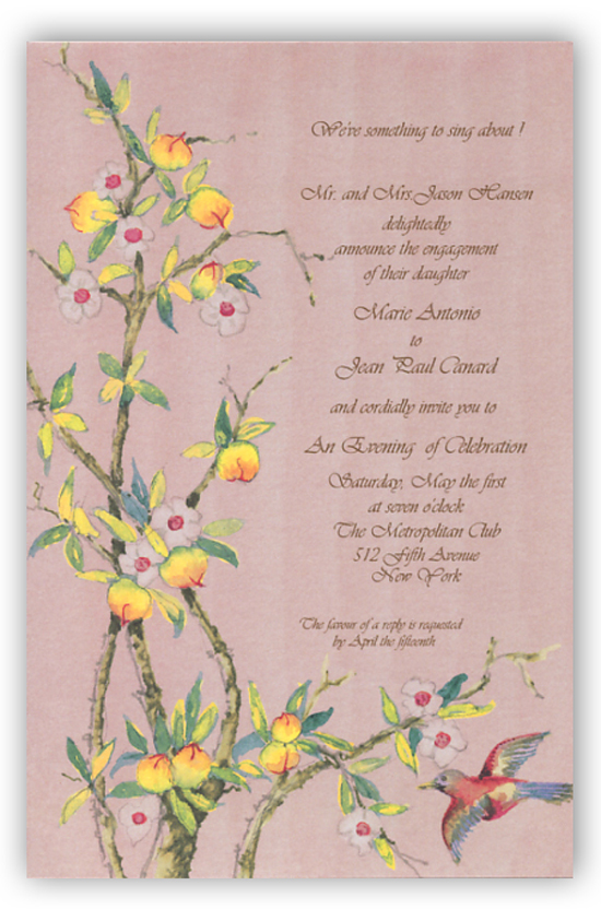 Chinese Peaches Invitation