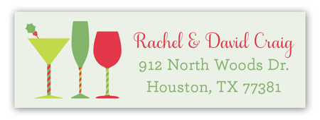 Christmas Cocktails Address Label