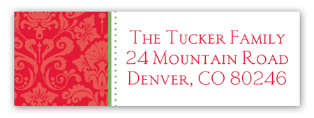 Christmas Damask Address Label