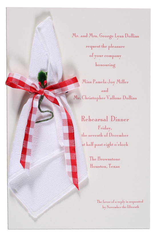 Christmas Napkin Invitation