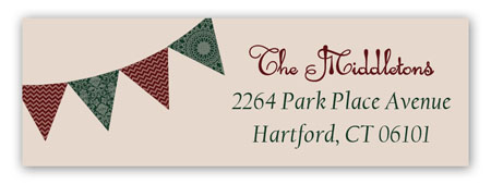 Christmas Pennant Flag Address Label