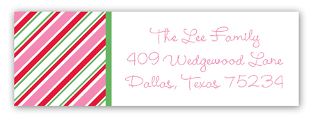 Christmas Stripes Address Label