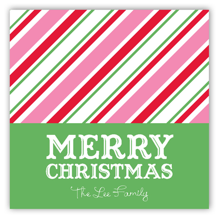 Christmas Stripes Square Sticker