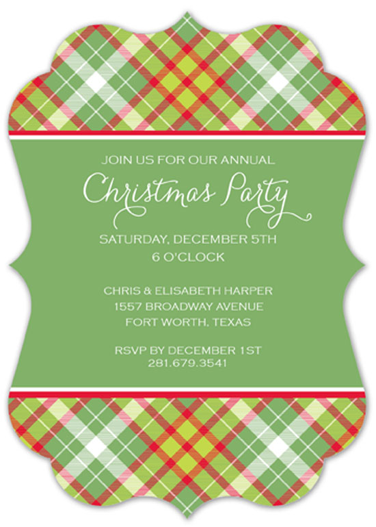 Christmas Tartan Bracket Invitation