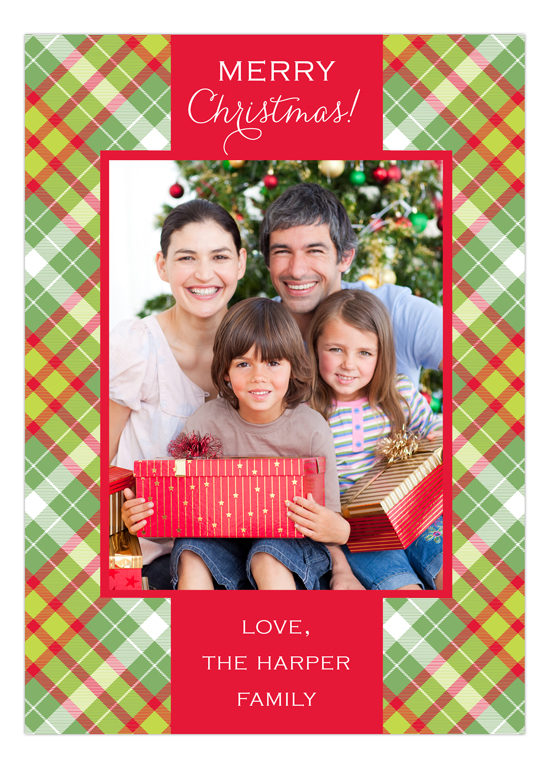 Christmas Tartan Photo Card