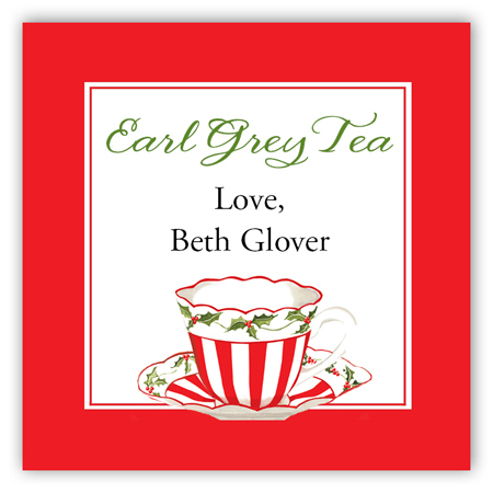 Christmas Earl Grey Tea Square Sticker