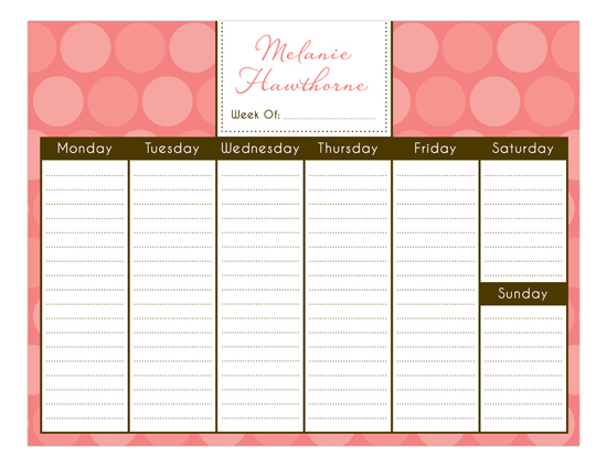 Colossal Dots Calendar Pad