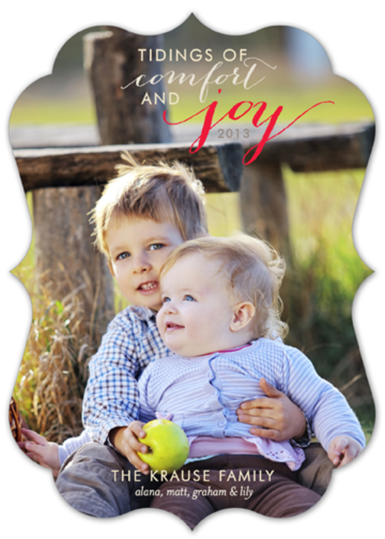 Tidings of Comfort and Joy Die-Cut Bracket Photo Card