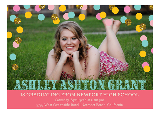 Confetti Glitter Grad Photo Card