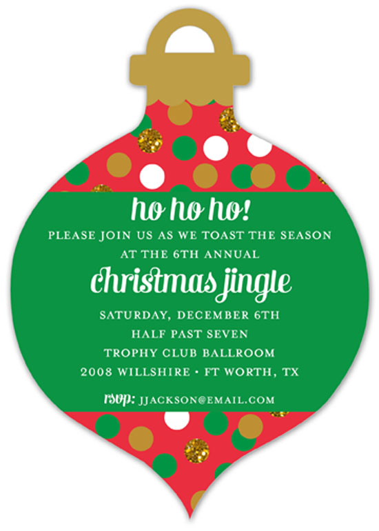 Confetti Glitter Ornament Invitation