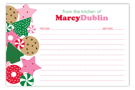 Cookie Exchange Recipe Card