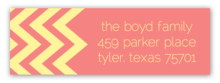 Coral Chevron Address Label