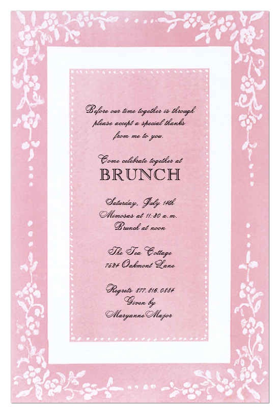 Counterpane Pink Invitation