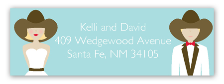 Country Couple Blond Address Label