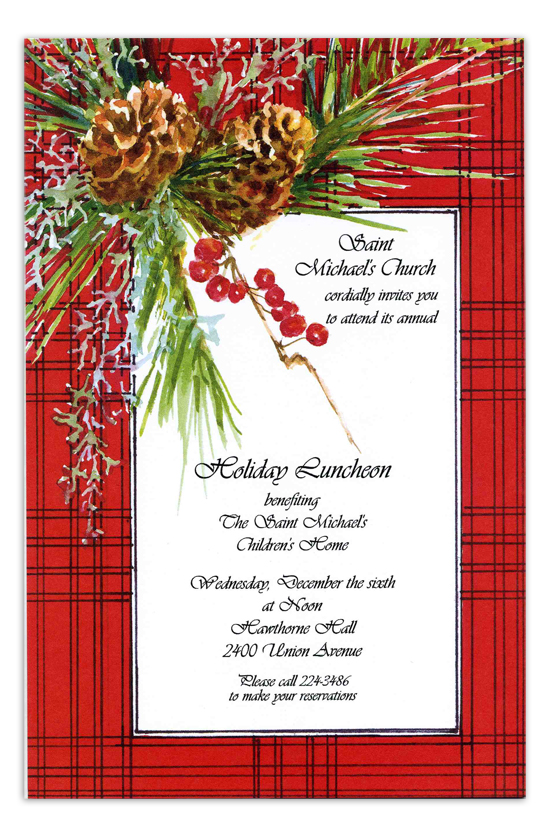Country Pine Winter Party Invitations