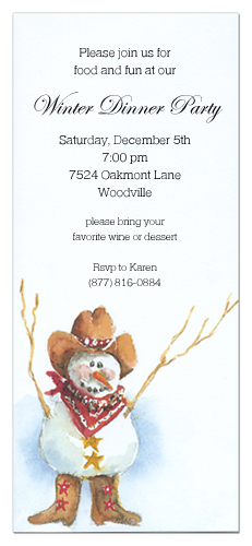 Cowboy Snowman Invitation