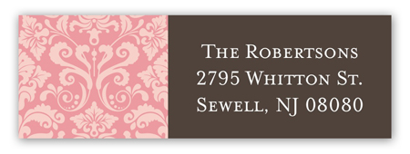 Damask Greeting Girl Address Label