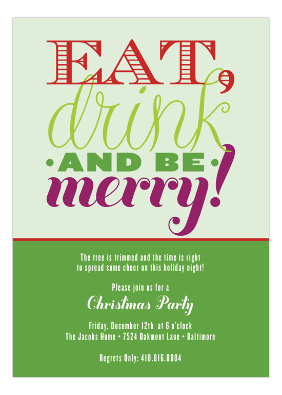 Eat Drink and Be Merry Invitation