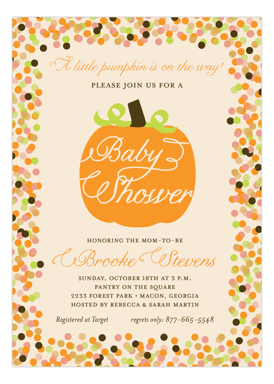Fall Baby Shower Pumpkin Invitation