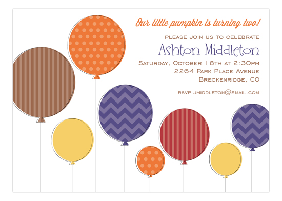 Fall Balloons Invitation