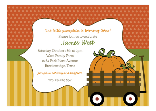 Fall Wooden Wagon Invitation