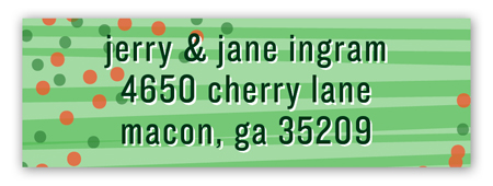 Green and Red Falling Confetti Return Address Labels