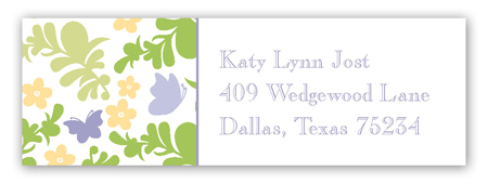 Fluttering Floral Address Label