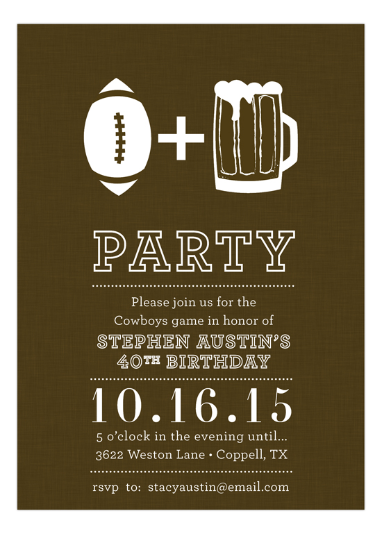 Football and Beer Invitation