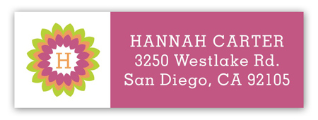 Fun Flower Monogram Address Label