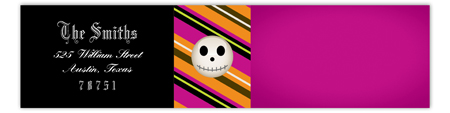 Fuschia Skull 2.0 Envelope Wrap Label