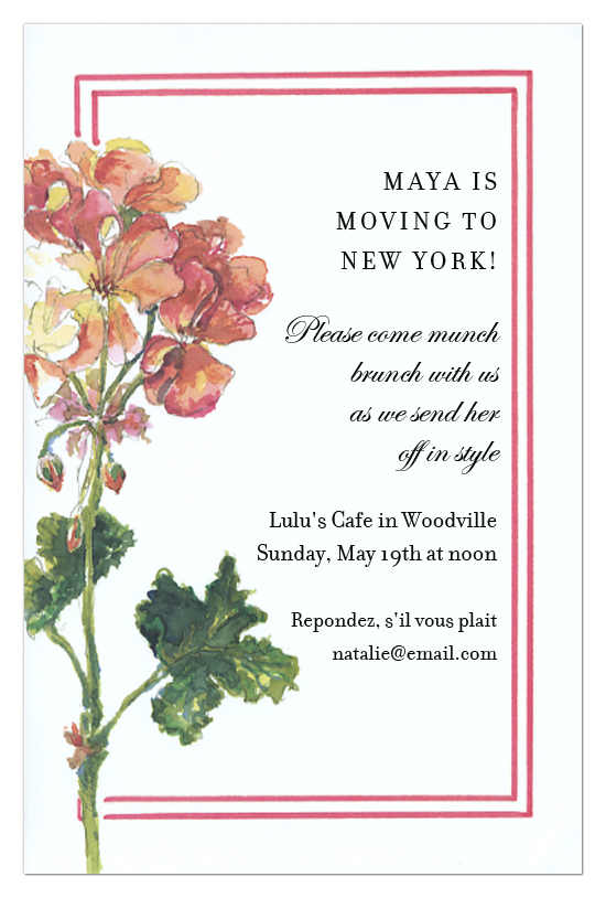 Geranium Invitation