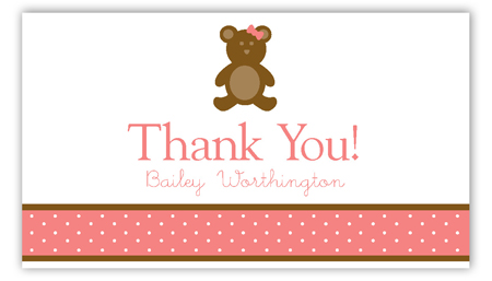 Girl Teddy Bear Icon Calling Card