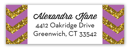 Glitter Chevron Radiant Orchid Address Label