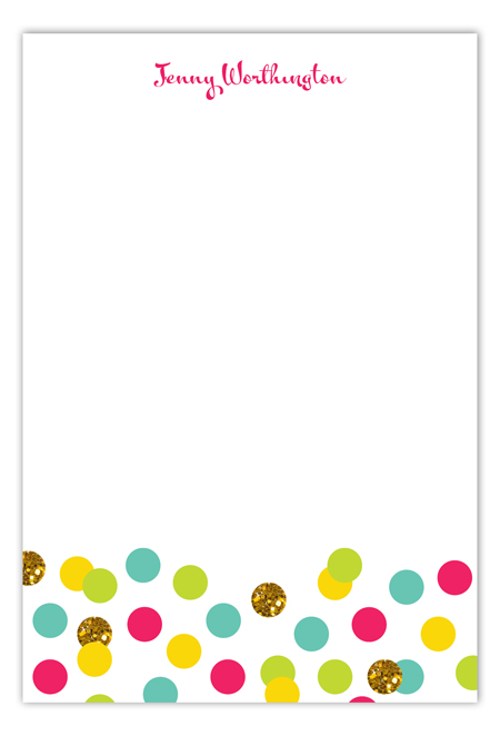 Glitter Color Confetti Flat Note Card