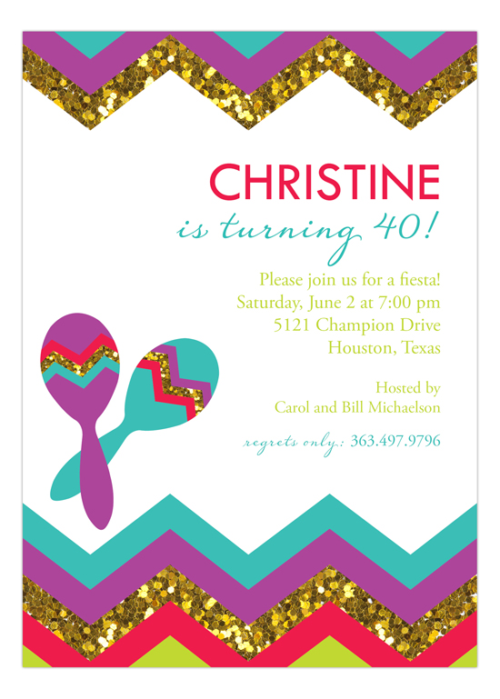 Glitter Fiesta Party Invitation