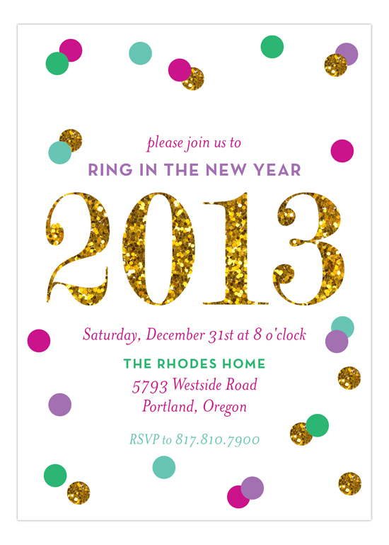 Glitter New Year Invitation