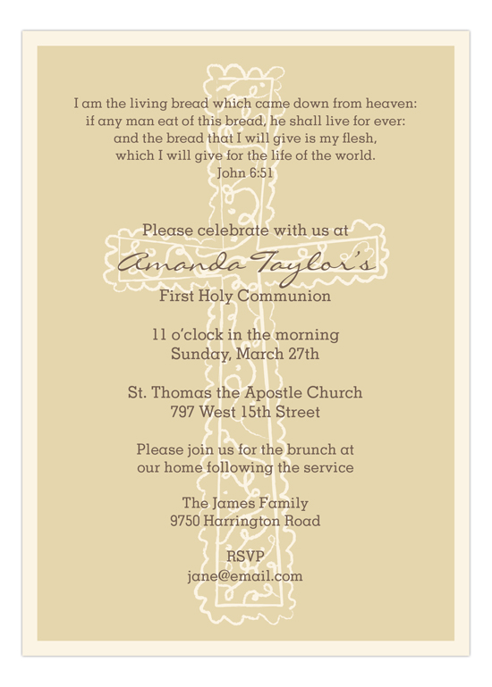 Gold Cross Background Invitation