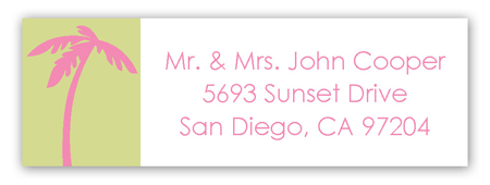 Green Coastal Couple Address Label