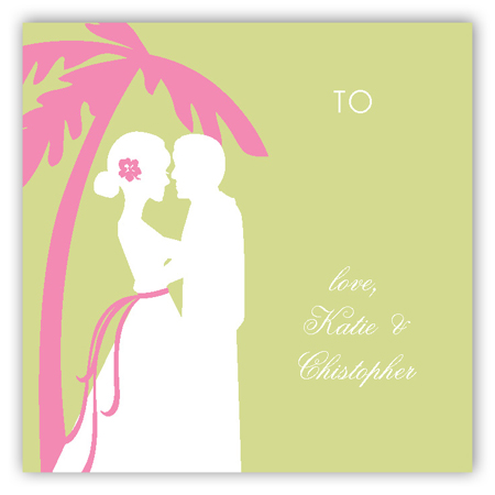 Green Coastal Couple Gift Tag