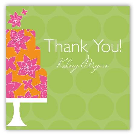 Green Flying Floral Square Sticker