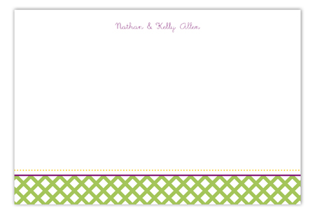 Green Garden Trellis Flat Note Card