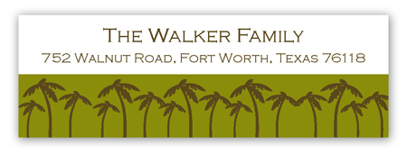 Green Holiday Palm Address Label