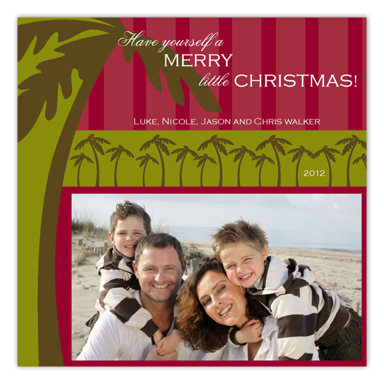 Green Holiday Palm Photo Card